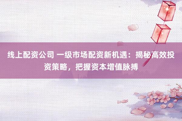 线上配资公司 一级市场配资新机遇：揭秘高效投资策略，把握资本增值脉搏