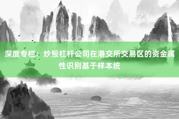 深度专栏：炒股杠杆公司在港交所交易区的资金属性识别基于样本统