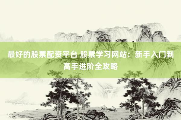 最好的股票配资平台 股票学习网站：新手入门到高手进阶全攻略