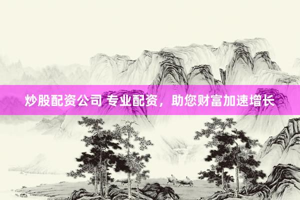 炒股配资公司 专业配资，助您财富加速增长