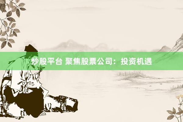 炒股平台 聚焦股票公司：投资机遇